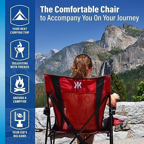 Kijaro Portable Camping Chairs - Enjoy the Outdoors with a Versatile Folding Sports Chair for Outdoor &amp Lawn - Dual Lock Feature Locks Position – Hallet Peak Gray