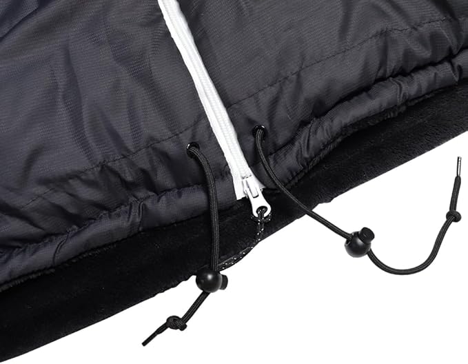 Thermotuff Wearable Fur-Lined Sleeping Bag Long Sleeves Pockets &amp Adjustable Drawstring - Ideal for Camping Cold Weather Hiking and Stadium Sak Blanket Black (L-XXL)