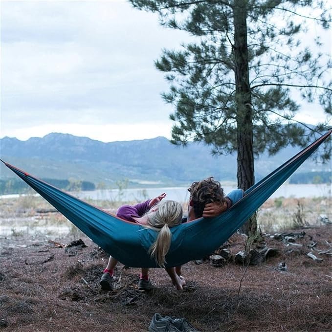 Portable Camping Umbrella Hammock Torn Travel Survival Swing Tree Belt Outdoor Beach Backyard (Color: B