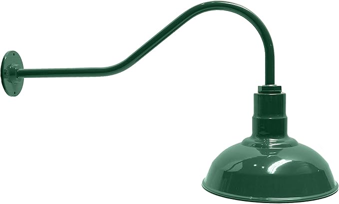 AGB101-AS12 15W LED - 12 Barn Light with Gooseneck Arm | Outdoor LED Lights Classic Floodlight Design for Barn Lights Outdoor Durable Metal Construction Energy-Efficient