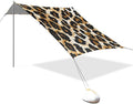 Beach Tent Sun Shelter Animal Leopard Print Lightweight &amp Easy Setup Beach Shade Canopy for Camping Fishing