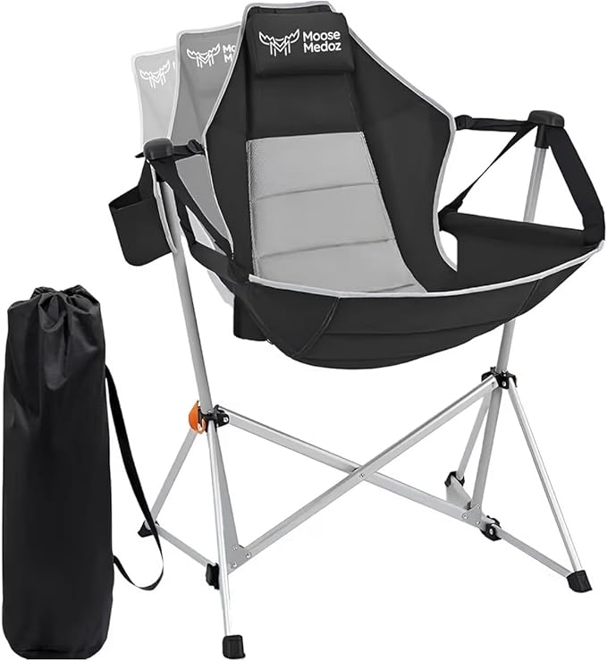 Hammock Camping Chair – Folding Swing Chair with Headrest &amp Cup Holder 300 lbs Support Breathable Mesh Portable &amp Lightweight for Outdoor Camping Fishing Patio &amp Travel