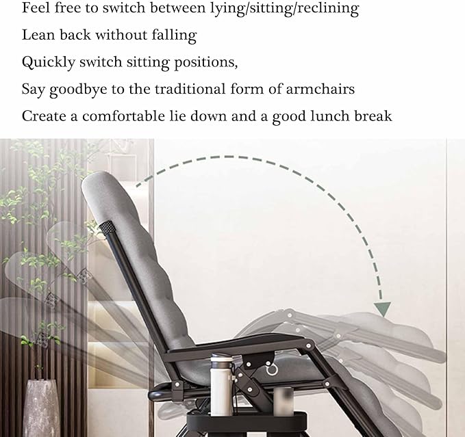 Portable Fold Out Chair Bed with Thickened Pearl Cotton Comfortable Outdoor Chairs for Camping Office Rest and Courtyard