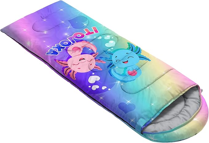 AILONEN Outer Space Astronaut Camping Sleeping BagsLightweight &amp Waterproof3 Season Warm &amp Cool WeatherCartoon Sleeping Bags for KidsBoys Girls TravellingOutdoors