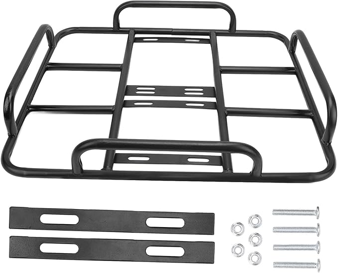 Universal Food Delivery Box Rack Rear Grille Heavy Duty Iron Bracket for Electric Bike and Motorcycle Sturdy Delivery Food Box Base with High Load Capacity