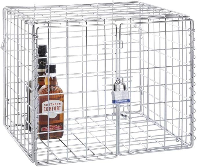 HUBERT Lockable Security Cage Chrome Wire - 18 L x 24 W x 15 H