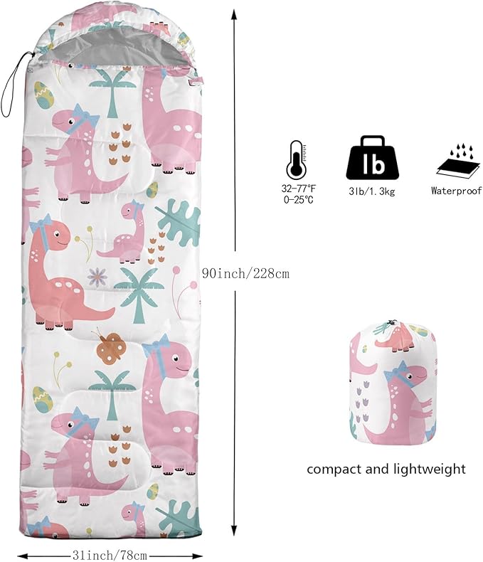Kids Sleeping Bag for Boys GirlsBlue Ripples Print-Lightweight Warm Portable Outdoor Indoor-Waterproof Cold Weather Resistant Sleeping Bag for Camping Hiking