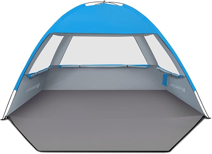 Venustas Beach Tent Sun Shelter for 3/4-5/6-7/8-10 Person UPF 50+ UV Protection Beach Canopy Lightweight and Easy Setup Cabana Portable Shade Tent