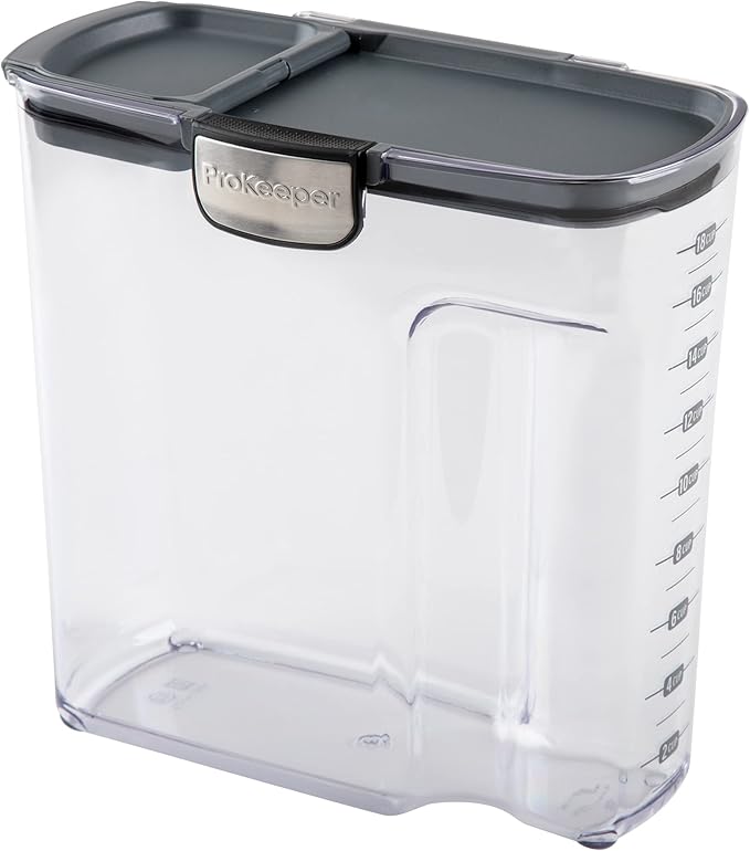 Progressive International ProKeeper+ Clear Plastic Airtight Food Baker's Kitchen Storage Organization Container Canister Set with Magnetic Accessories 2- Piece Set (Cereal 4.5-Quart)