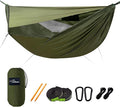 Camping Hammock with Mosquito Net and Sunshade Backpacking Hammock with Ridge Rope Tree Straps Lightweight Portable Hammocks for Outside Hiking and Travel