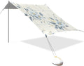 Beach Tent Sun Shelter Blue Flowers Plaid Lightweight &amp Easy Setup Beach Shade Canopy for Camping Fishing