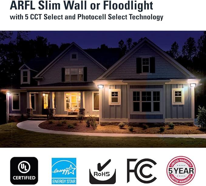 HALO ARFL 200 Watt Equivalence Bronze Outdoor Integrated LED Architectural Residential Floodlight Dusk to Dawn 3500 Max Lumen