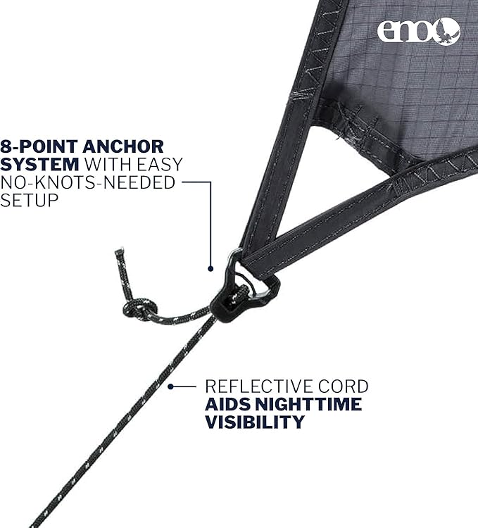 ENO Eagles Nest Outfitters DryFly Rain Tarp Ultralight Hammock Accessory Charcoal