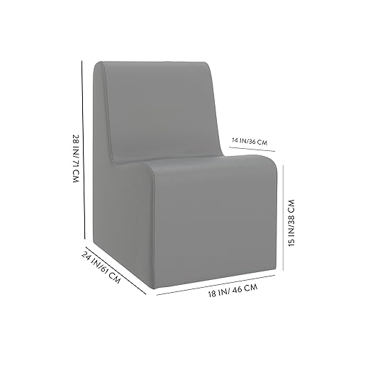 Children's Factory Contour Chair Mix-and-Match Classroom Seating Foam-Filled and Water-Resistant Flexible Seating for Classroom Elementary Size Large Red