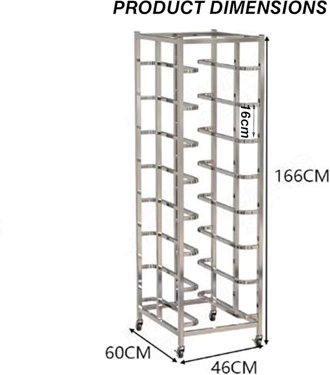 Quick Rack for Baking PansStainless Steel 6-Tier Bread Pan Rack - Commercial Countertop Baking Tray for Bakeries Heavy Duty Space-Saving Design (77x60x45.5cm)
