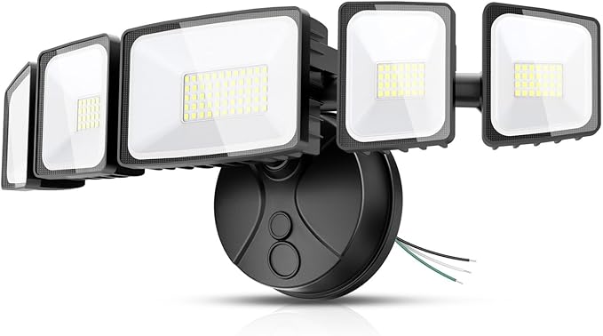 Onforu 150W LED Flood Lights Outdoor 15000LM Brightness Security Light Switch Controlled 6500K Outside Floodlight with 5 Adjustable Heads Waterproof Exterior Light for Yard Garage Patio