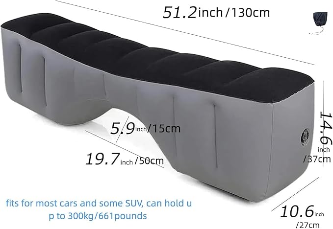 Car Bed Car Air Bed Car Mattress Back Seat Bed Back Seat Gap Filler Pad Inflatable Extender Portable Sleeping Accessories for SUV Camping Travel Rest
