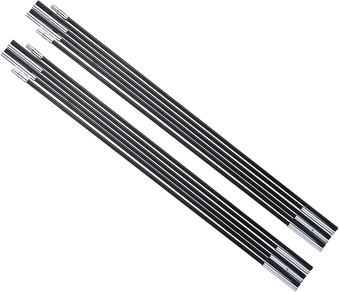 HURRISE 2-Pack Fiberglass Tent Poles 3-Piece Lightweight Support Rods for Camping Hiking Backpacking 1-2 Person Outdoor Tents