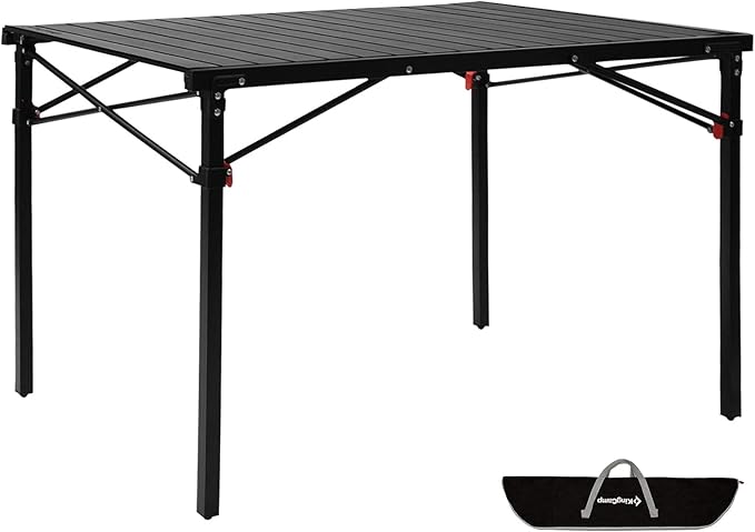 KingCamp Lightweight Compact Folding Camping TableStable Aluminum Alloy Folding Roll up Table for 4-6 Person for Picnic Camping Barbecue and PartyPortable Multifunctional Table with Carry Bag