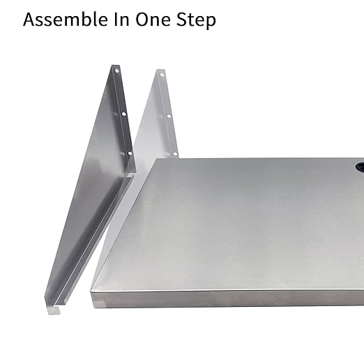 Stainless Steel Microwave Shelf 18x24 200 lb Heavy Duty Metal Appliance Wall Mount Floating Shelving Commercial Microwave Rack for Kitchen Restaurant and Hotel