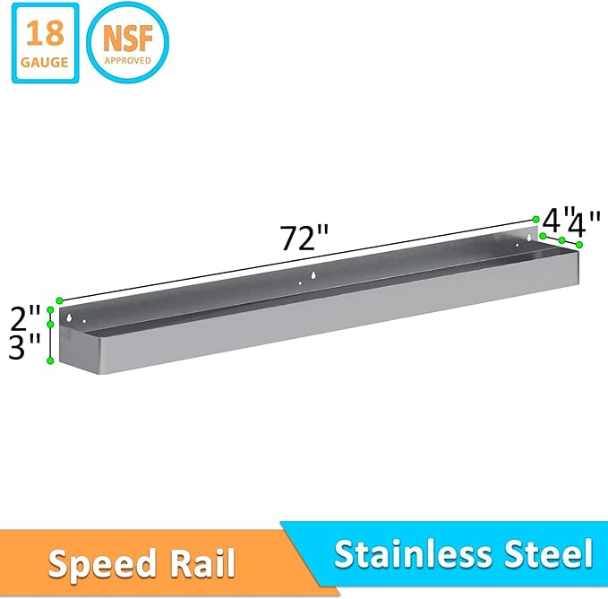 Speed Rails Made up of Stainless Steel (72” Abreast Speed Rail)