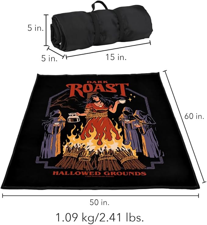 LOGOVISION Steven Rhodes Dark Roast Outdoor Blanket for Picnic Beach Camping Park Tailgate 50x60