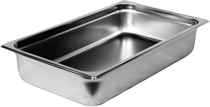 TrueCraftware-Full Size 4 Deep Stainless Steel Anti-Jamming Steam Table Pan 22 Gauge- Chafing Steam Table Pans Catering Food Storage Metal Pan Hotel Pan for Restaurant Events Catering Use