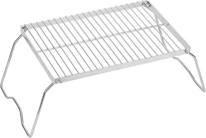 ZORMY 13 Folding Campfire Grill 304 Stainless Steel Firepit Grill Grate Heavy Duty Portable Camping Grill with Carrying Bag Gas BBQ Grill Grate for Backpacking Hiking Picnics (Medium)