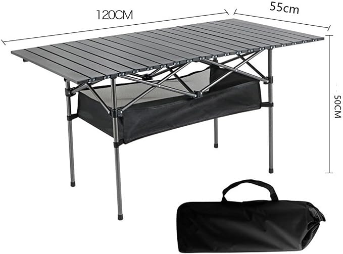 Outdoor Folding Portable Picnic Camping Table Easy Carry Folding Table with Storage Bag Heavy Duty for RV BBQ Cooking Indoor Outdoor Party Patio Picnic (Large)