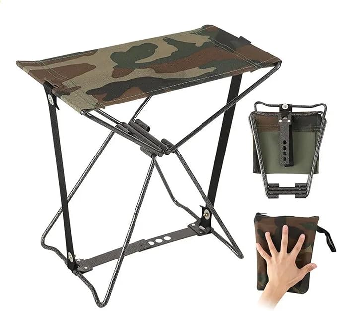 Lightweight Oxford Cloth Portable Folding Stool – Mini Outdoor Stool for Camping Travel Fishing &amp Queuing(Fluorescent Greens)