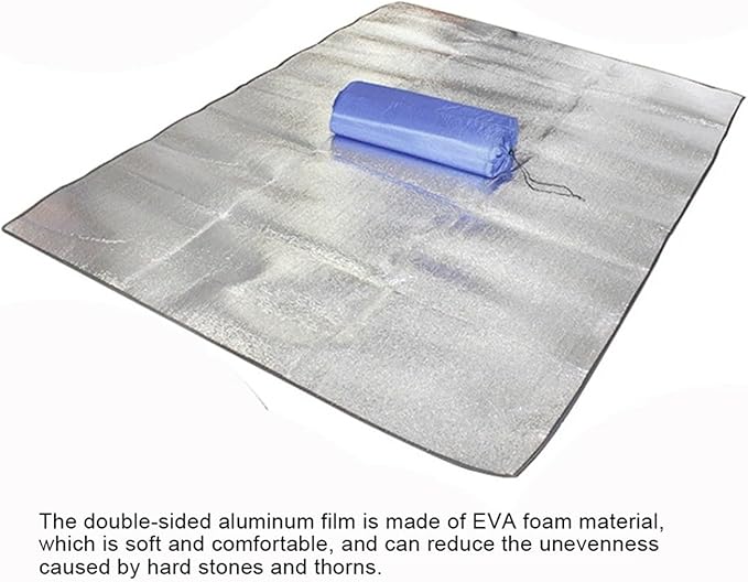 Aluminium Sleeping Mat Waterproof Camping Mat Moisture-Proof Aluminum Foil Mat Double-Sided Portable Picnic Pad with Storage Bag