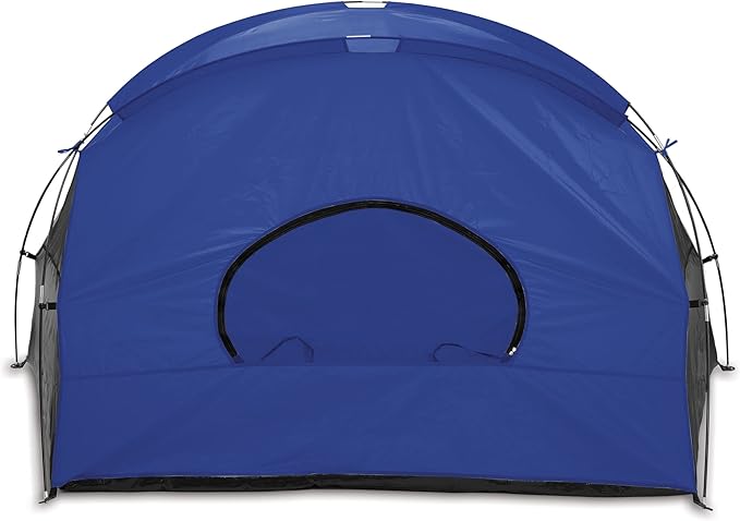 PICNIC TIME Cove Portable Beach Tent Fully-Assembled Pop Up Tent Beach Shade and Sun Shelter Instant Outdoor Shade with Carrying Bag and UPF50+ UV Protection (Blue with Gray Accents)