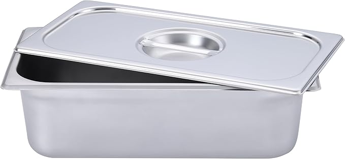 BIRDROCK HOME Stainless Steel Steam Table Pan Lids - Restaurant and Catering Supplies - 24 Gauge Steel - Perfect for Meal Prep Cooking and Food Storage Container - 6 Pack Fits 1/3-Size Hotel Pans
