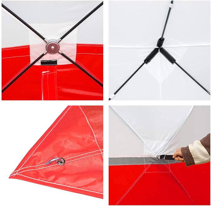 Goutime Professional Work TentInstant Pop-Up Canopy Tent 2x2m Heavy-Duty Portable Shelter for Construction Site Outdoor Workshop Warehouse &amp CampingRed