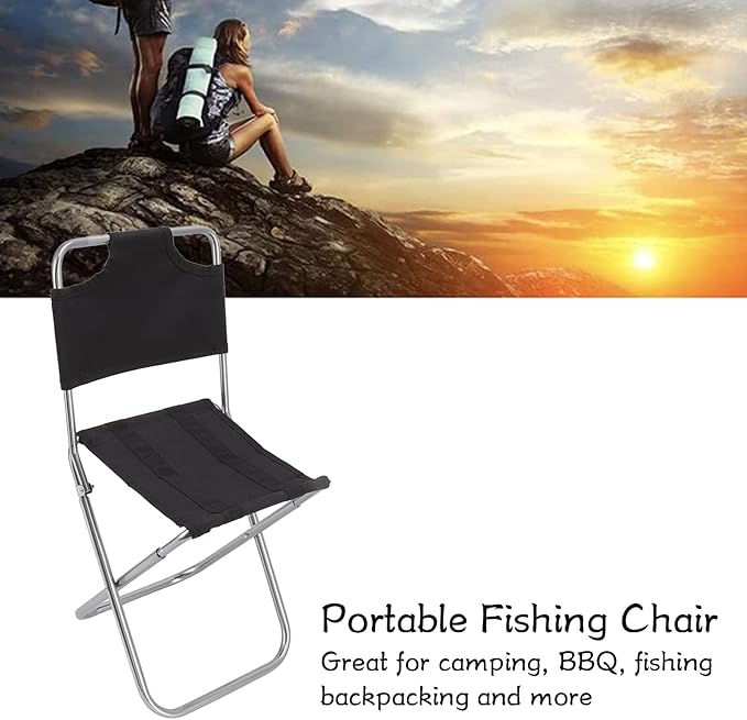 Folding Chairs for Outside Mini Portable Chair with Backrest Aluminum Alloy Foldable Camping Stool Multifunctional Small Outdoor Chair for Fishing Barbecue
