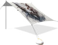 Line Dragon Beach Tent Sun Shelter 9.2' x 10.5' Beach Canopy with 4 Sandbags 4 Stability Poles Sand Shovels - Tent Canopy for Beach Camping Fishing Picnics