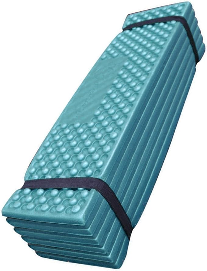 Camping Sleeping Pad Foldable Sleeping Mat Soft PVC Thickened Double Egg Crate Sleeping Pad for Outdoor Camping (Dark Green Black)
