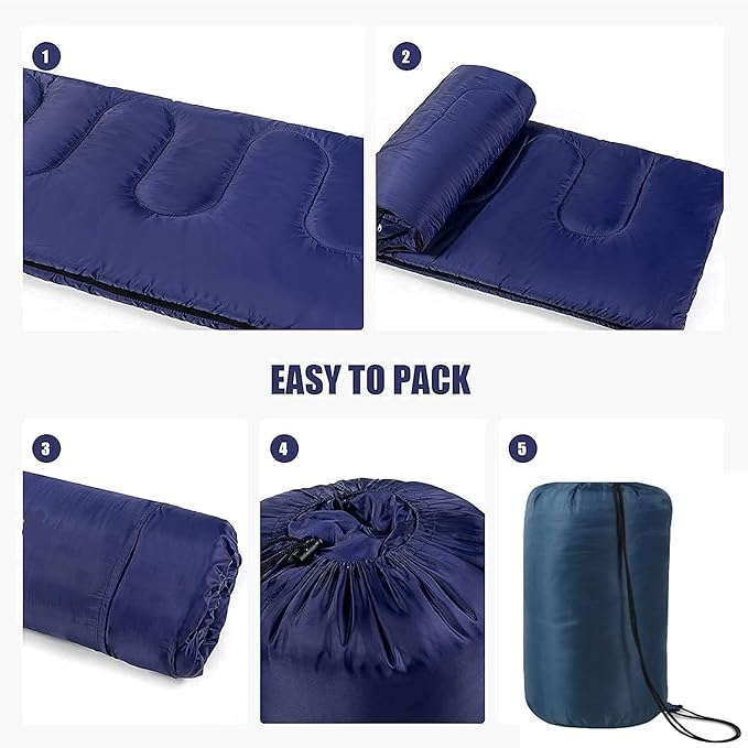 Bulk 10 Pack Envelope Sleeping Bags 4 Seasons Warm or Cold Lightweight Indoor Outdoor Sleeping Bags for Adults Backpacking Camping