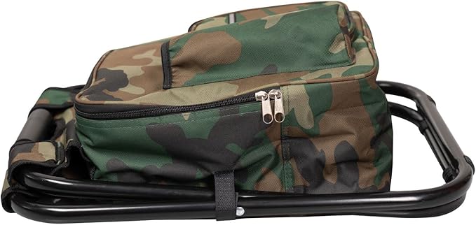 Backpack Cooler Chair Portable Fishing Chair Folding Seat 400 LBS Large Capacity Camouflage Bag Outdoor Gear Camping Stool for Travel Beach Hiking Picnic