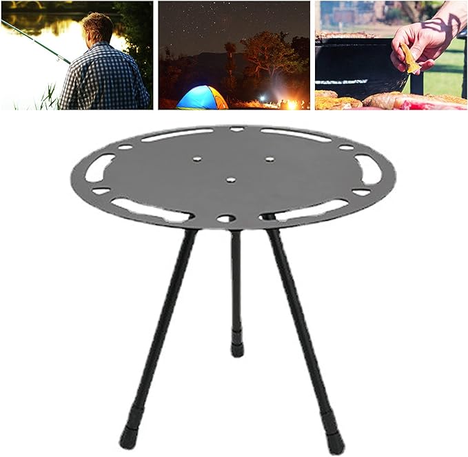 Topyond Folding Camping Table Portable Height Adjustable Outdoor Small Round Table Lightweight Aluminum Alloy Beach Table for Travel and Camping