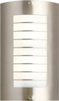 Kichler Newport 15.25 1 Light Outdoor Wall Light with White Acrylic Diffuser in Brushed Nickel