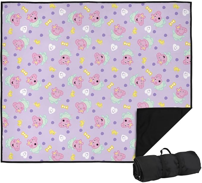 LOGOVISION Peppa Pig Evie Pig Ducks and Bows Outdoor Blanket for Picnic Beach Camping Park Tailgate 50x60