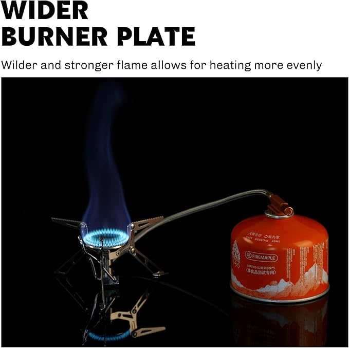 Fire Maple FMS-118 Camping and Backpacking Stove | Portable Foldable Gas Burner with pre-heat tube | Ideal for Backpacking Hiking Camping Emergency use