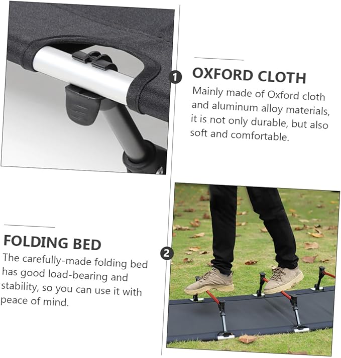 Sosoport Portable Folding Camping Bed Oxford Lightweight and Compact Design for Outdoor Use for Hiking Travel and Guest Sleeping