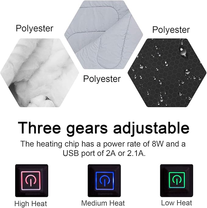 Double Heating Sleeping Bag 6 Heating Zones Multi USB Power Supported Detachable Heating Pads with Portable Bag