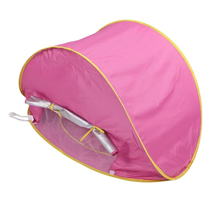 Baby Beach Tent Sun Shade Pop Up Tent with Pool for Outdoor Activities Lightweight and Portable (Roseate)