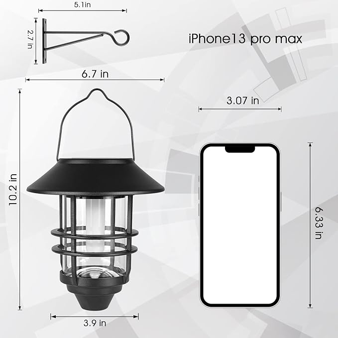 Solar Hanging Lantern Outdoor Flickering Flames Outdoor LightsSolar Lights Waterproof for Wall Fence Patio Porch Yard2 Pack