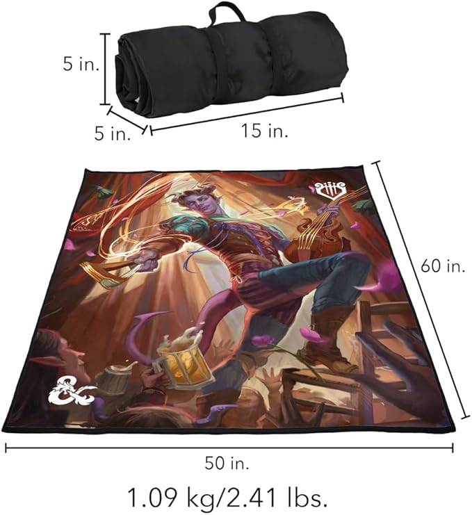 LOGOVISION Dungeons and Dragons Blanket 50x60 2024 Bard Picnic Outdoor Foldable Blanket for Picnic Beach Camping Park Tailgate