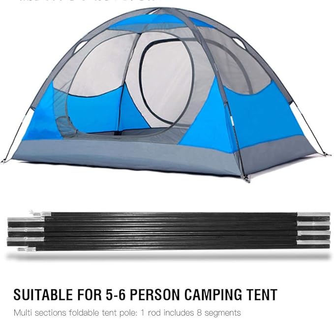 Fiberglass Tent Pole Lightweight Replacement Fiberglass Rod 14.7ft for Camping Backpacking Hammocks Shelters Awnings