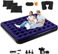 King Size Camping Air Mattress Bed with Air Pump80x 72Thickened Portable Blow Up Inflatable Air MattressTravel Sleeping Bed Pad for Camping Home Hiking